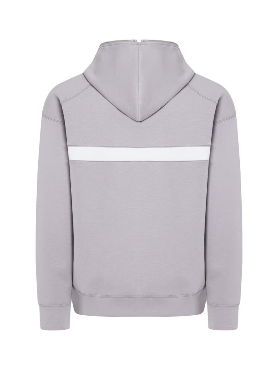Grey Zip Hoodie with Graphic Patch-Unisex