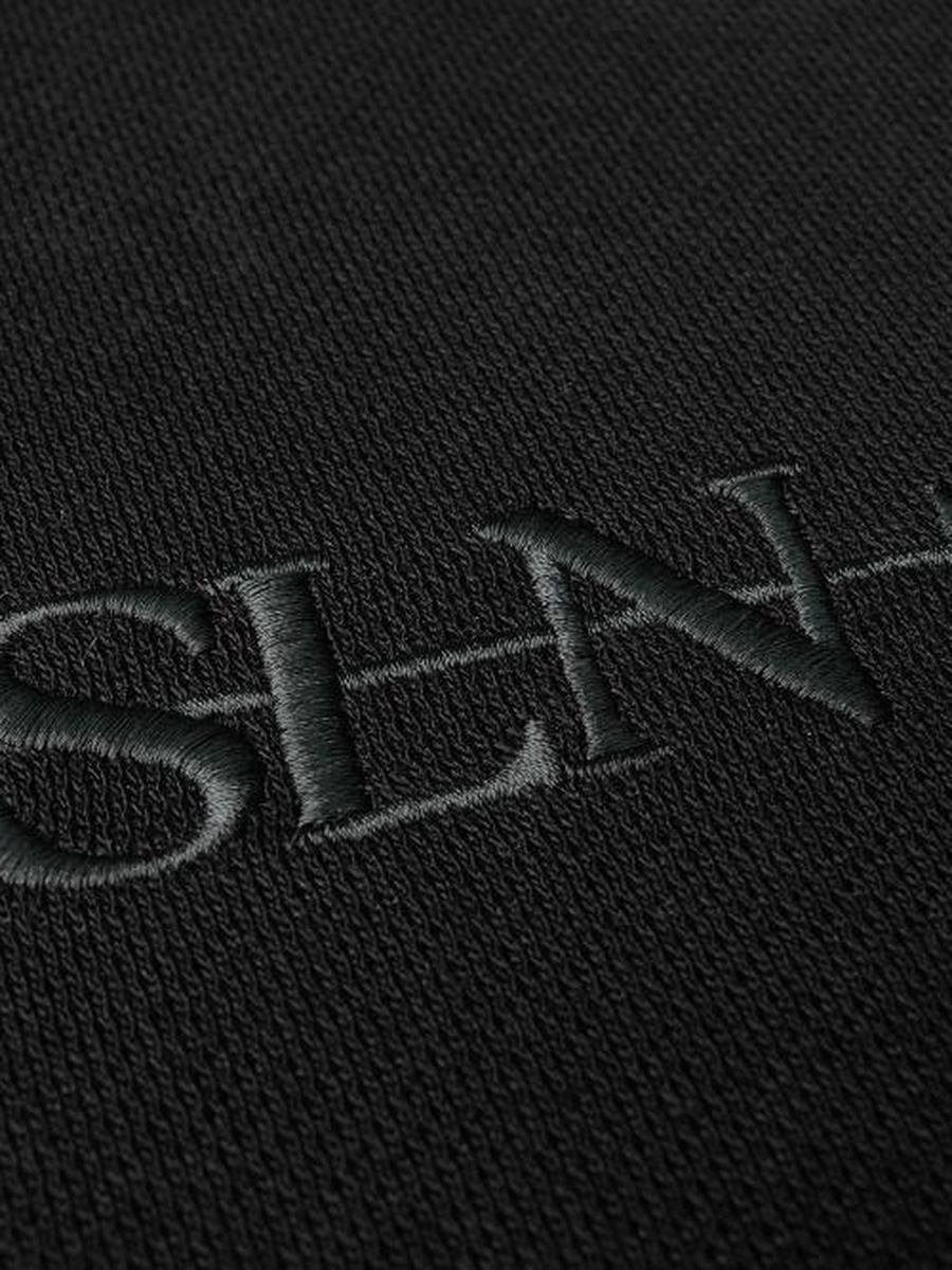 Black Zip-Up Hoodie with Embroidered Logo