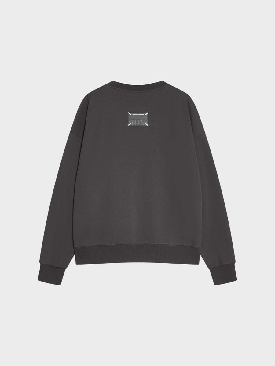Grey Logo Graphic Pullover Sweatshirt