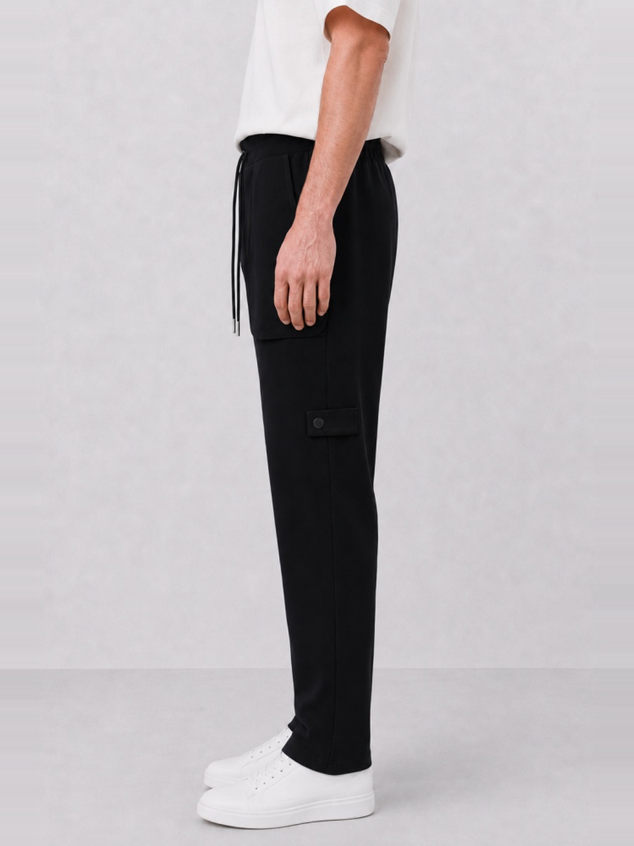Black Multi-Pocket Cargo Pants