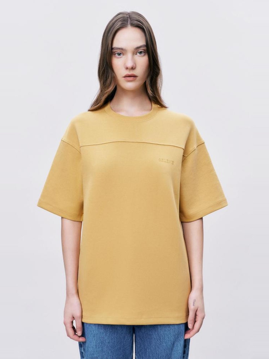 Beige Short Sleeve Cotton T-Shirt