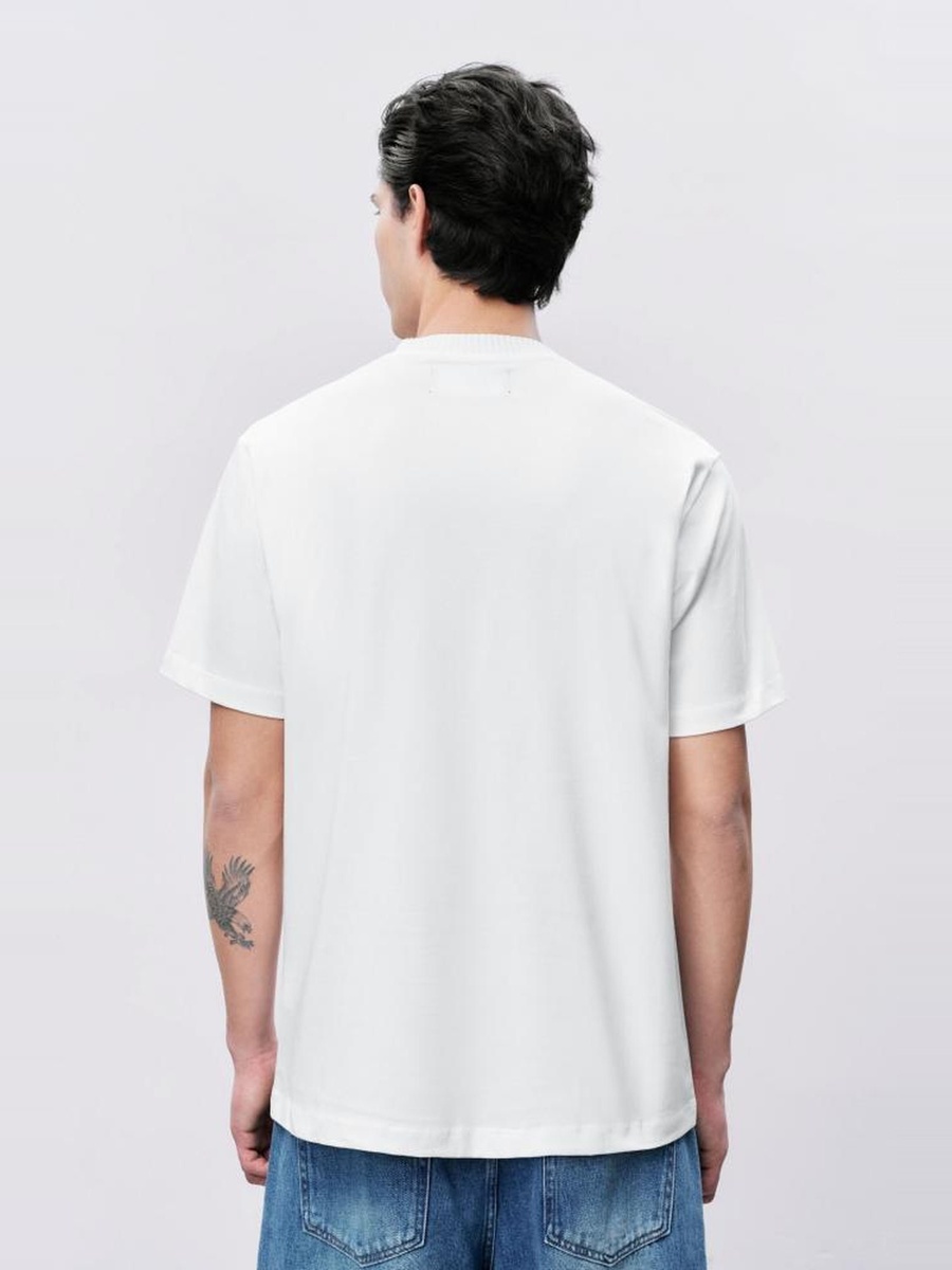Off-White Round Neck Cotton T-Shirt