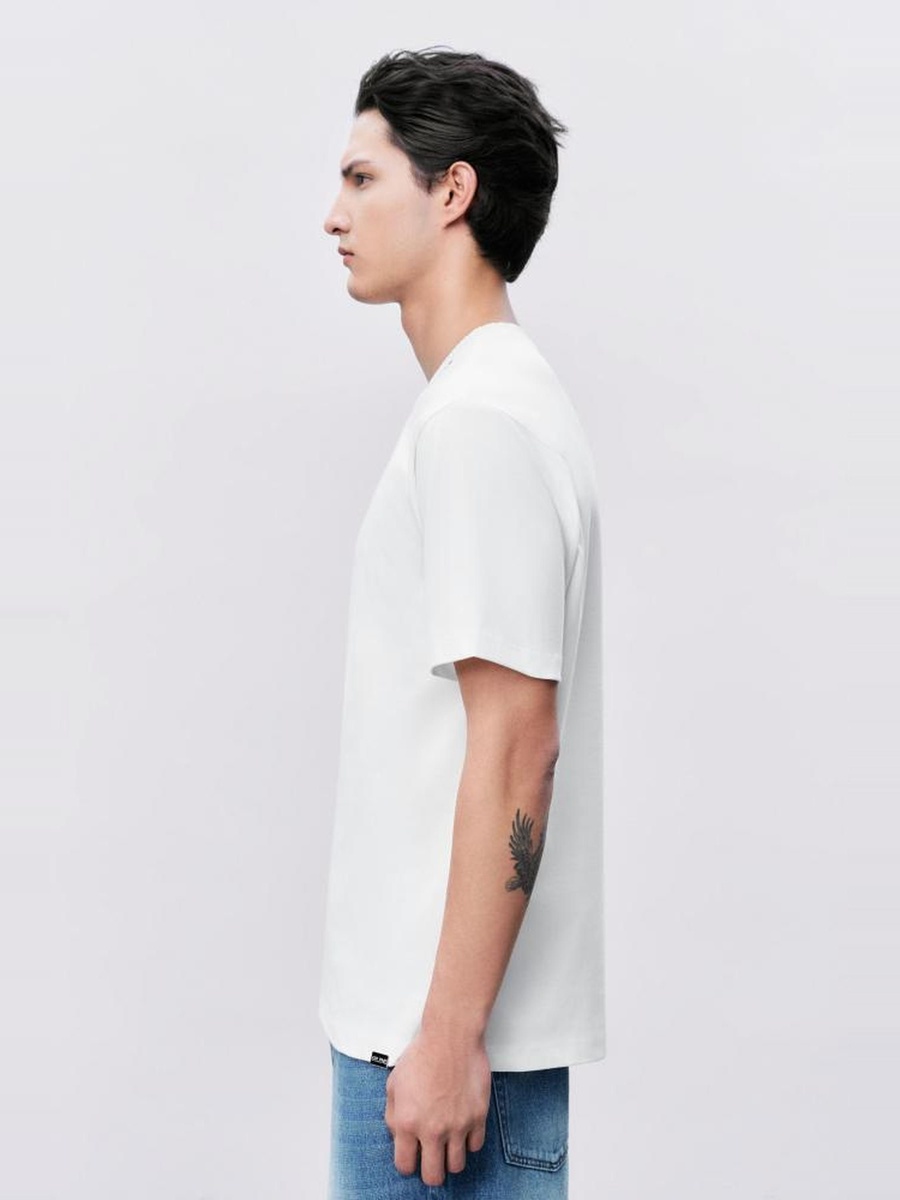 Off-White Round Neck Cotton T-Shirt
