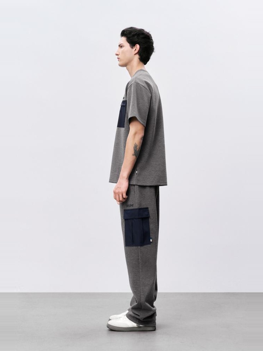 Regular Fit Round Neck T-Shirt with Pocket-Unisex