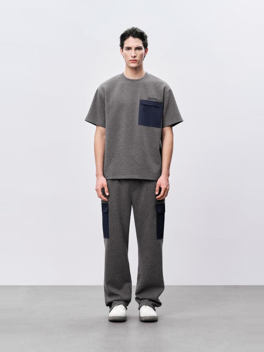 Regular Fit Round Neck T-Shirt with Pocket-Unisex