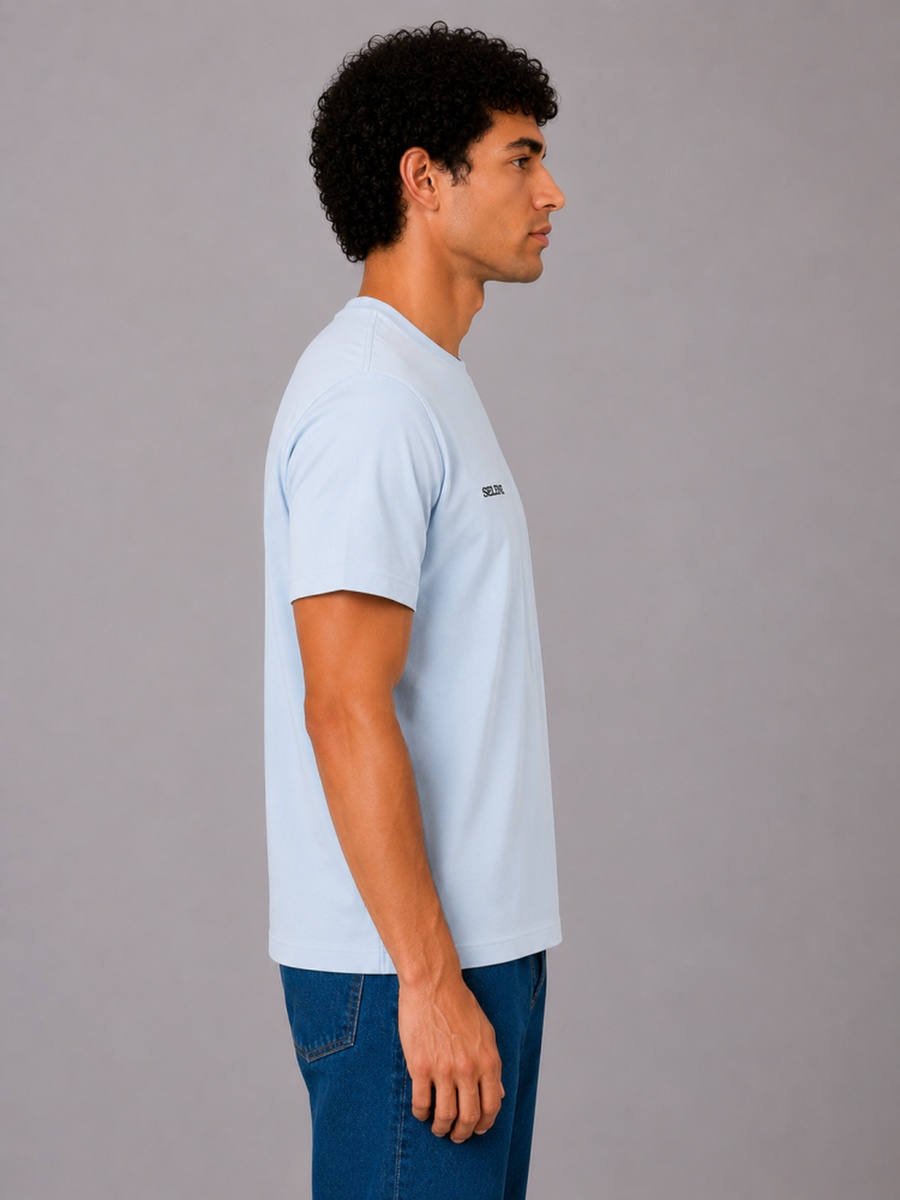 Light Blue Regular Fit Logo T-Shirt
