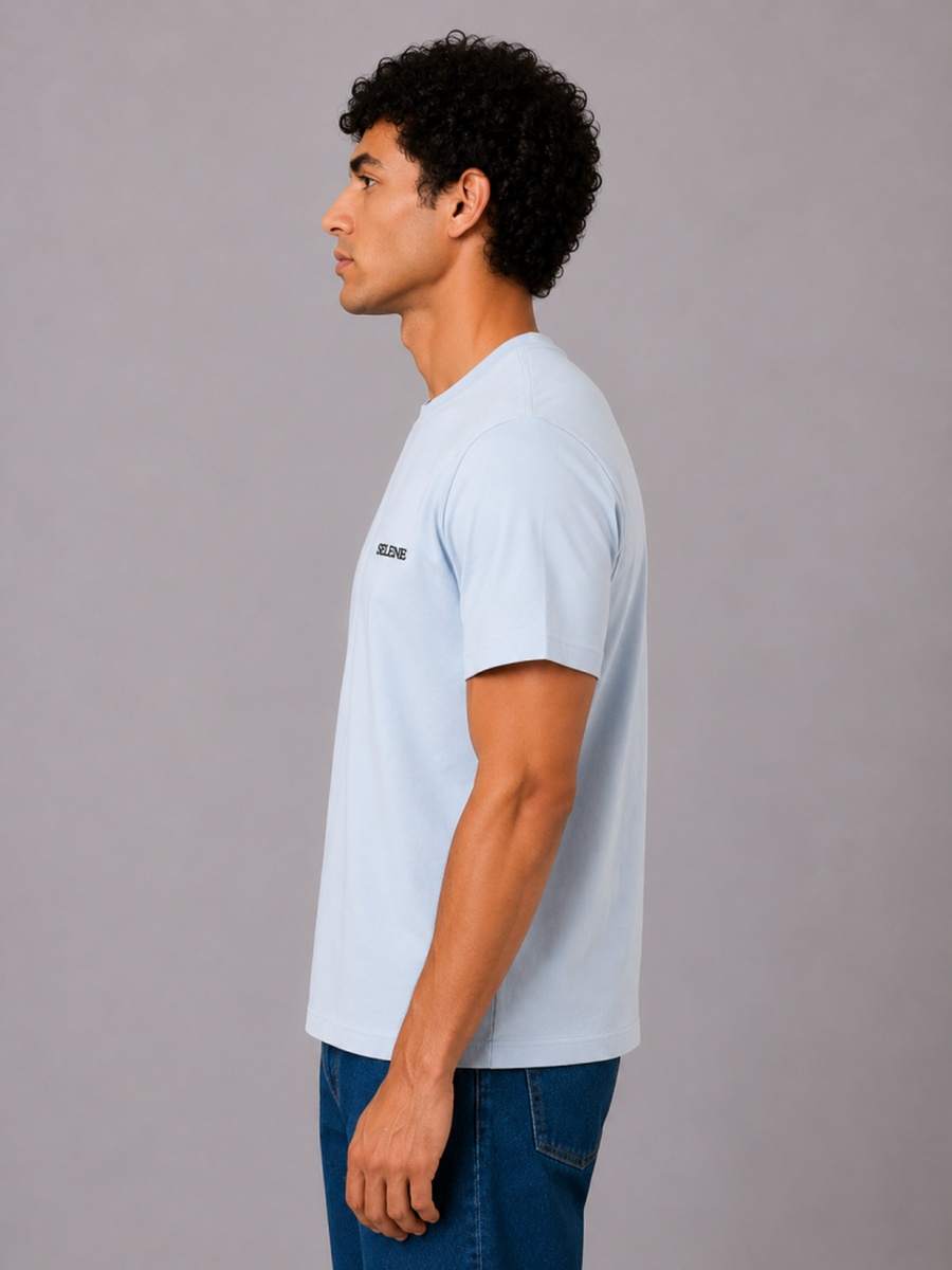 Light Blue Regular Fit Logo T-Shirt