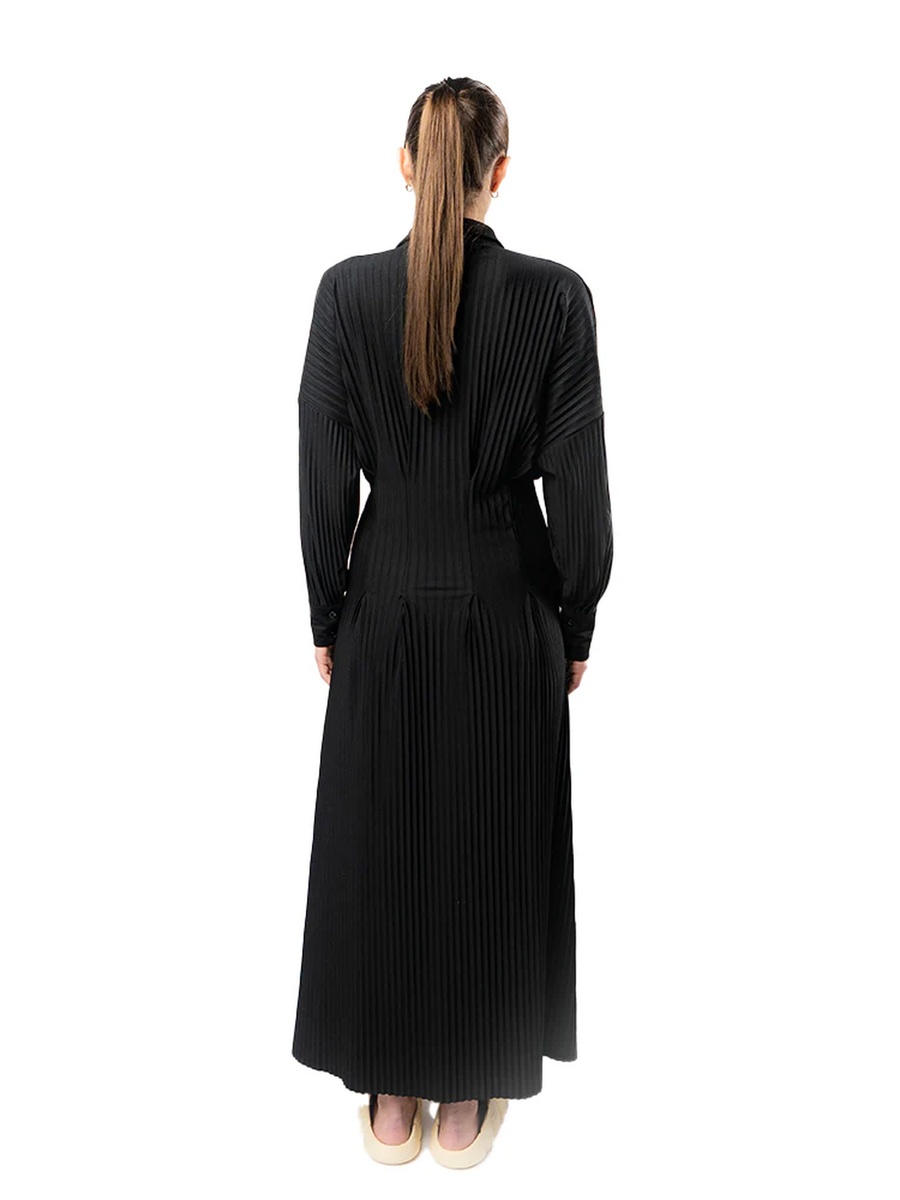 Black Long Sleeve Shirt Maxi Dress