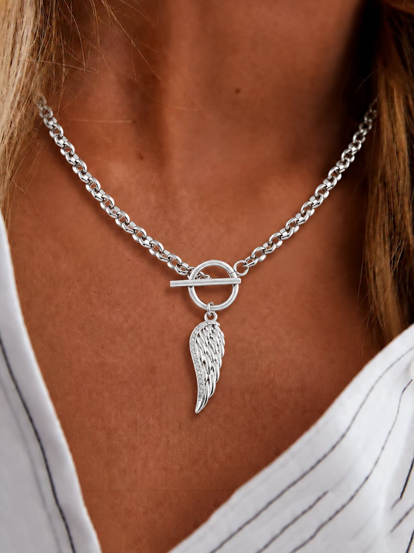 Silver Solid Pendant Necklace