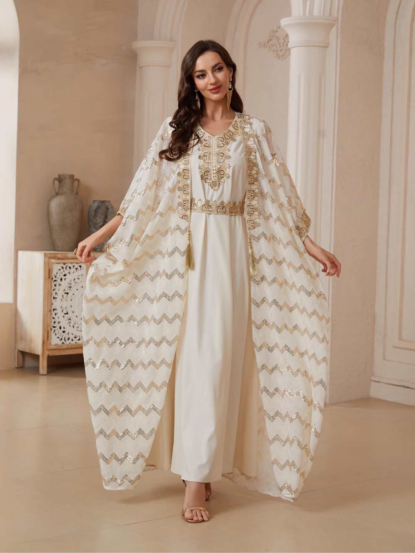White Embroidered Jalabiya