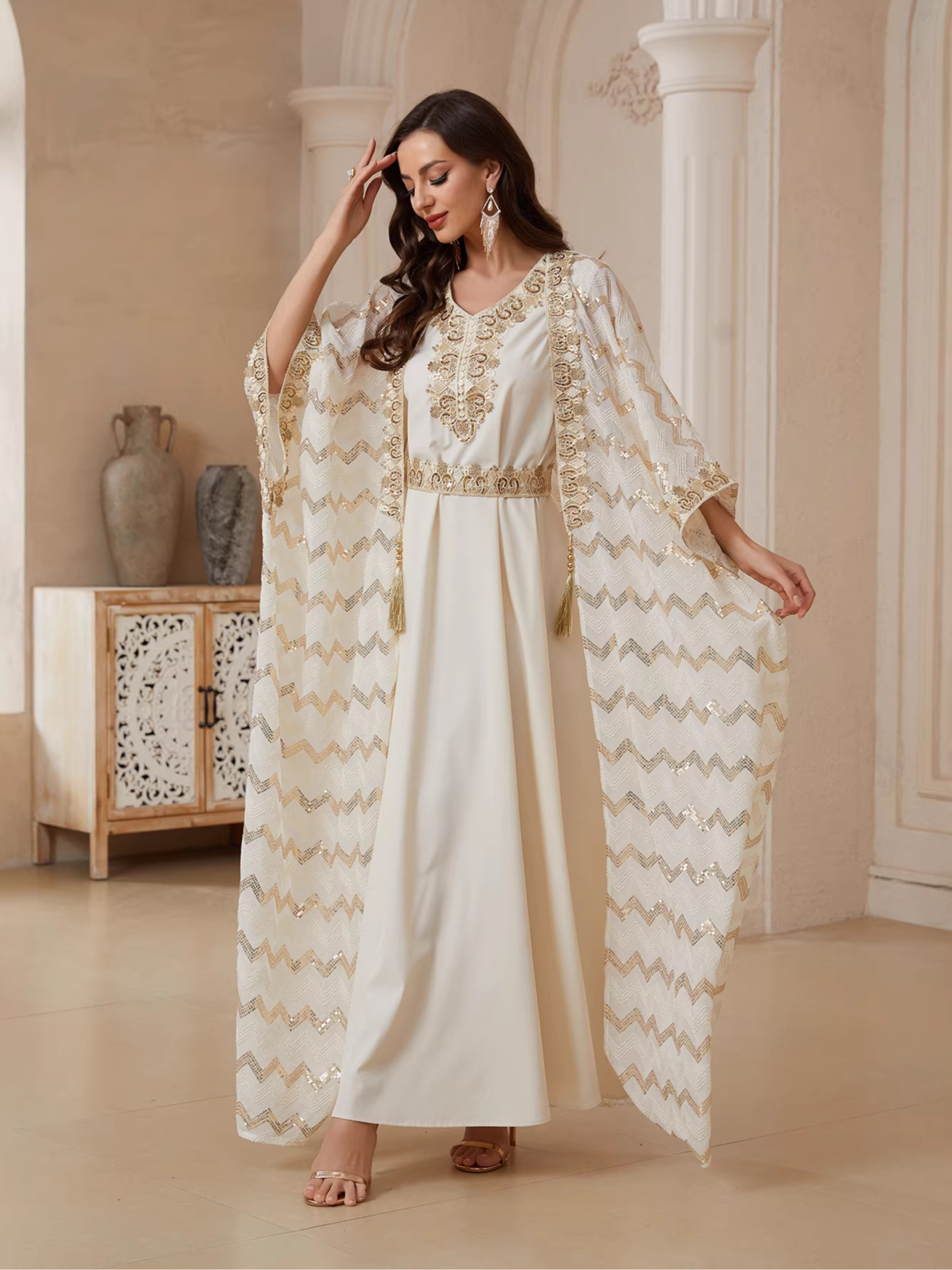 White Embroidered Jalabiya