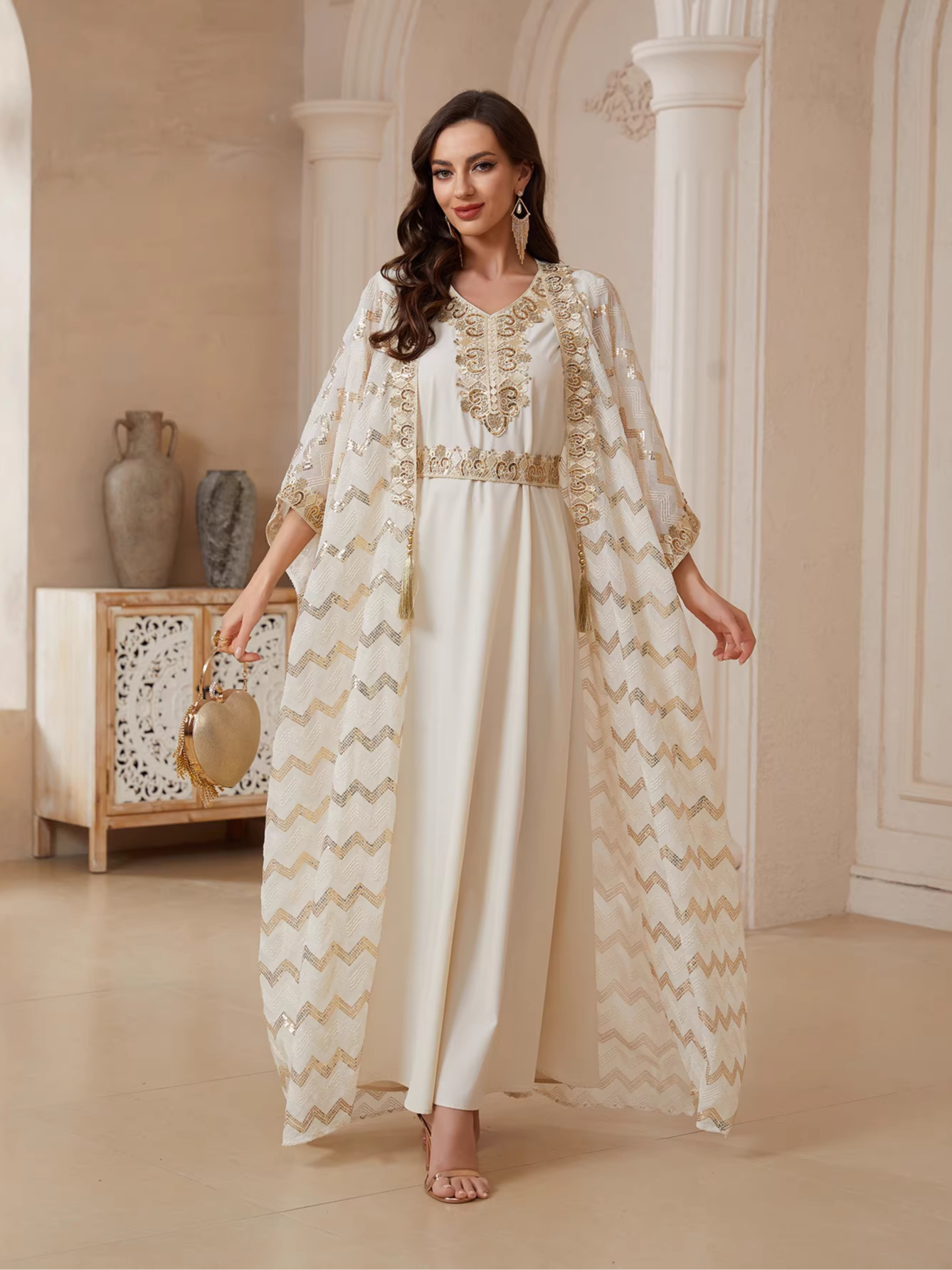 White Embroidered Jalabiya