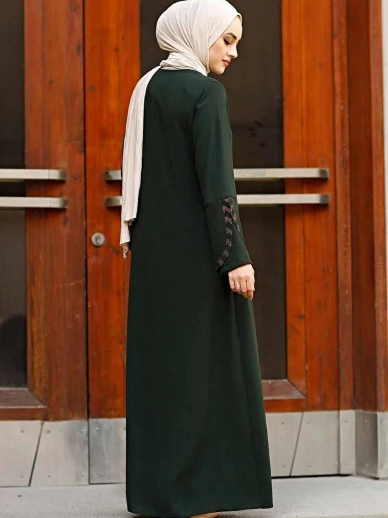 Dark Green Solid Abaya