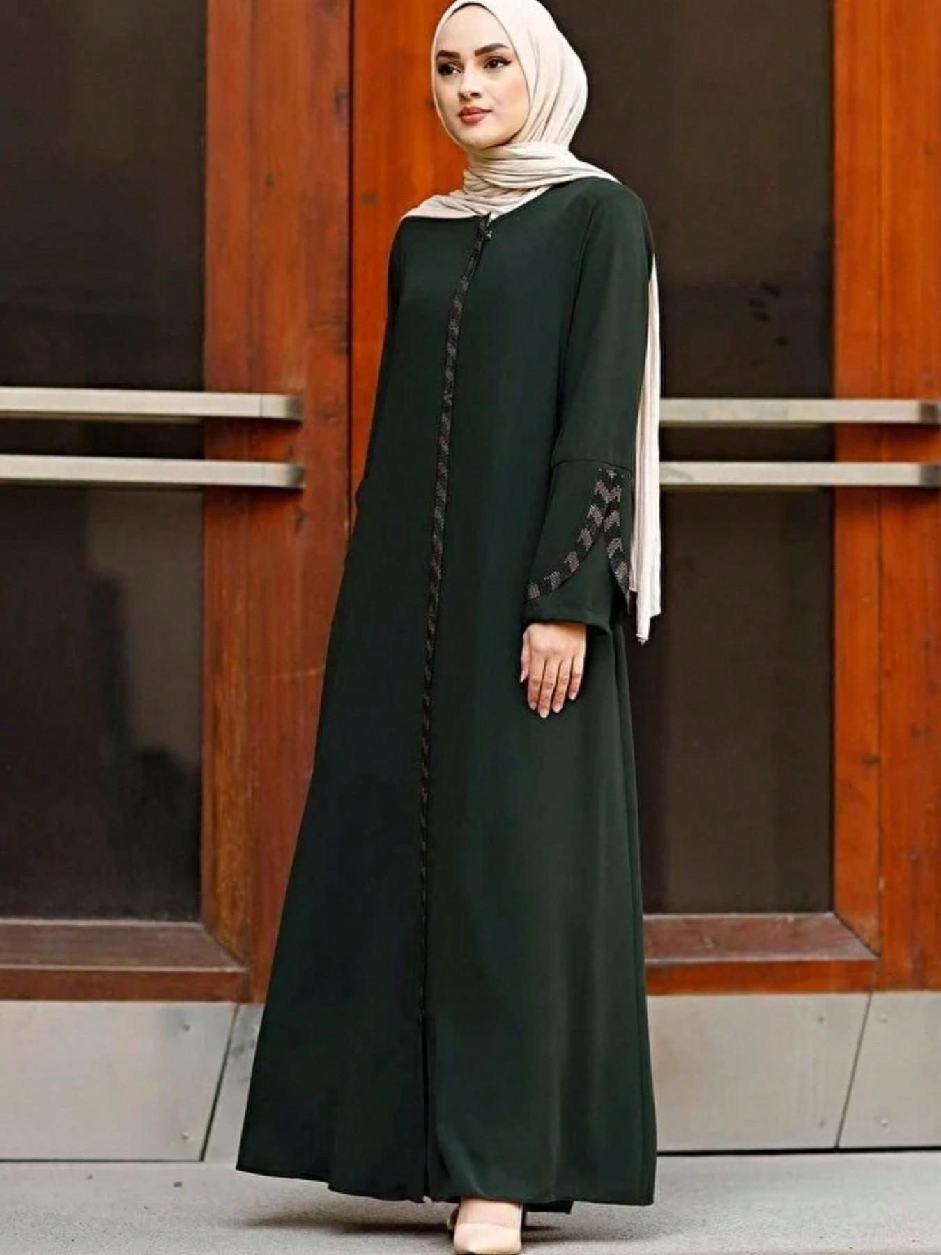 Dark Green Solid Abaya