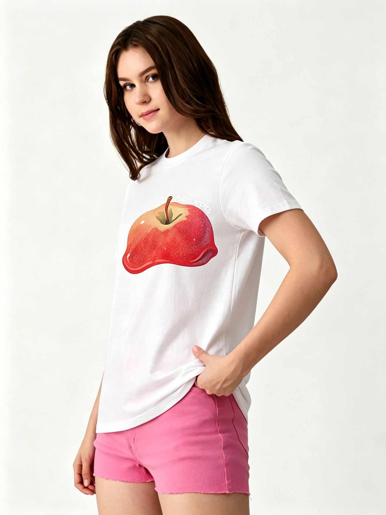 White Printed Round Neck Regular T-Shirt