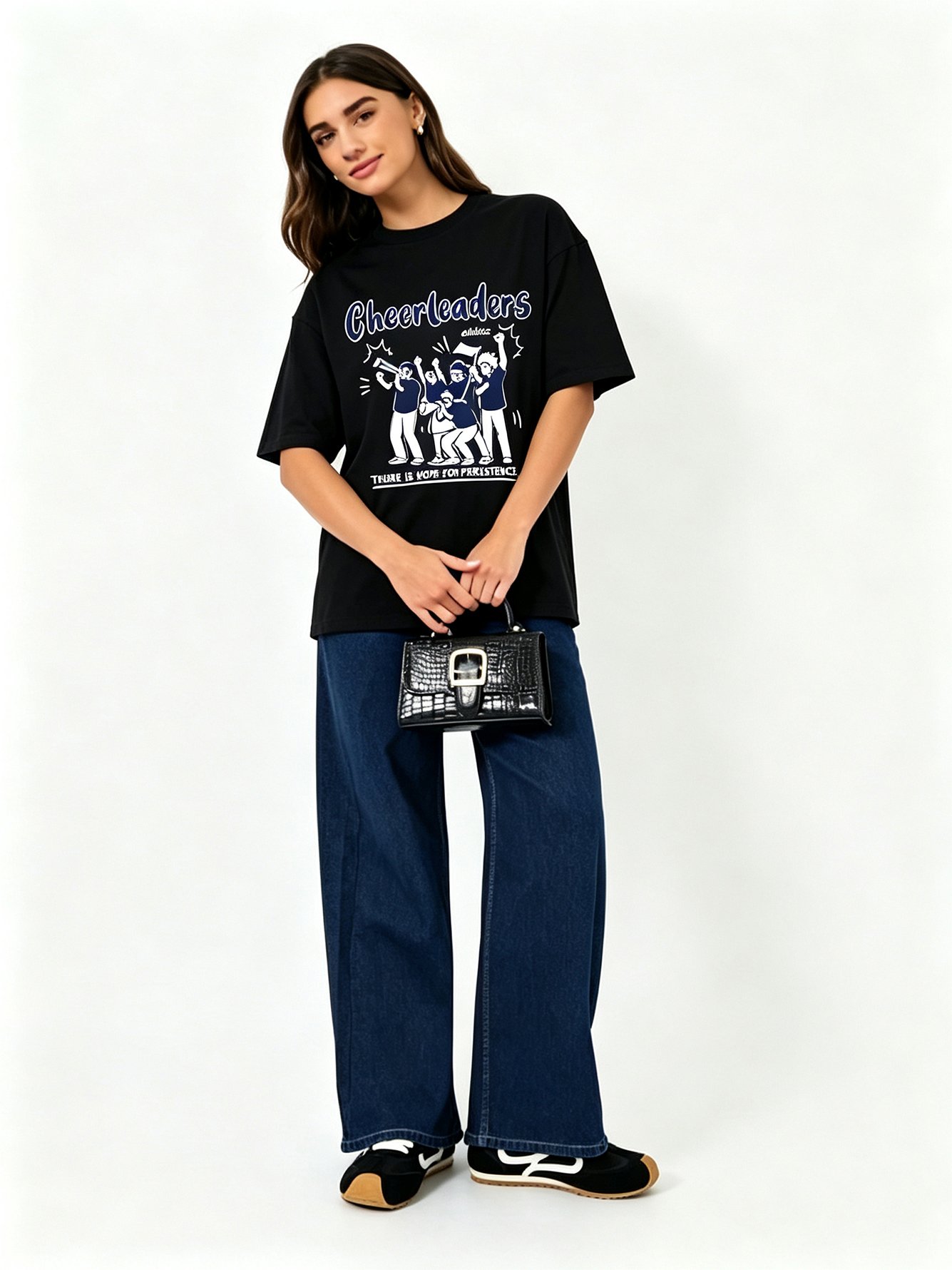 Black Printed Round Neck Regular T-Shirt