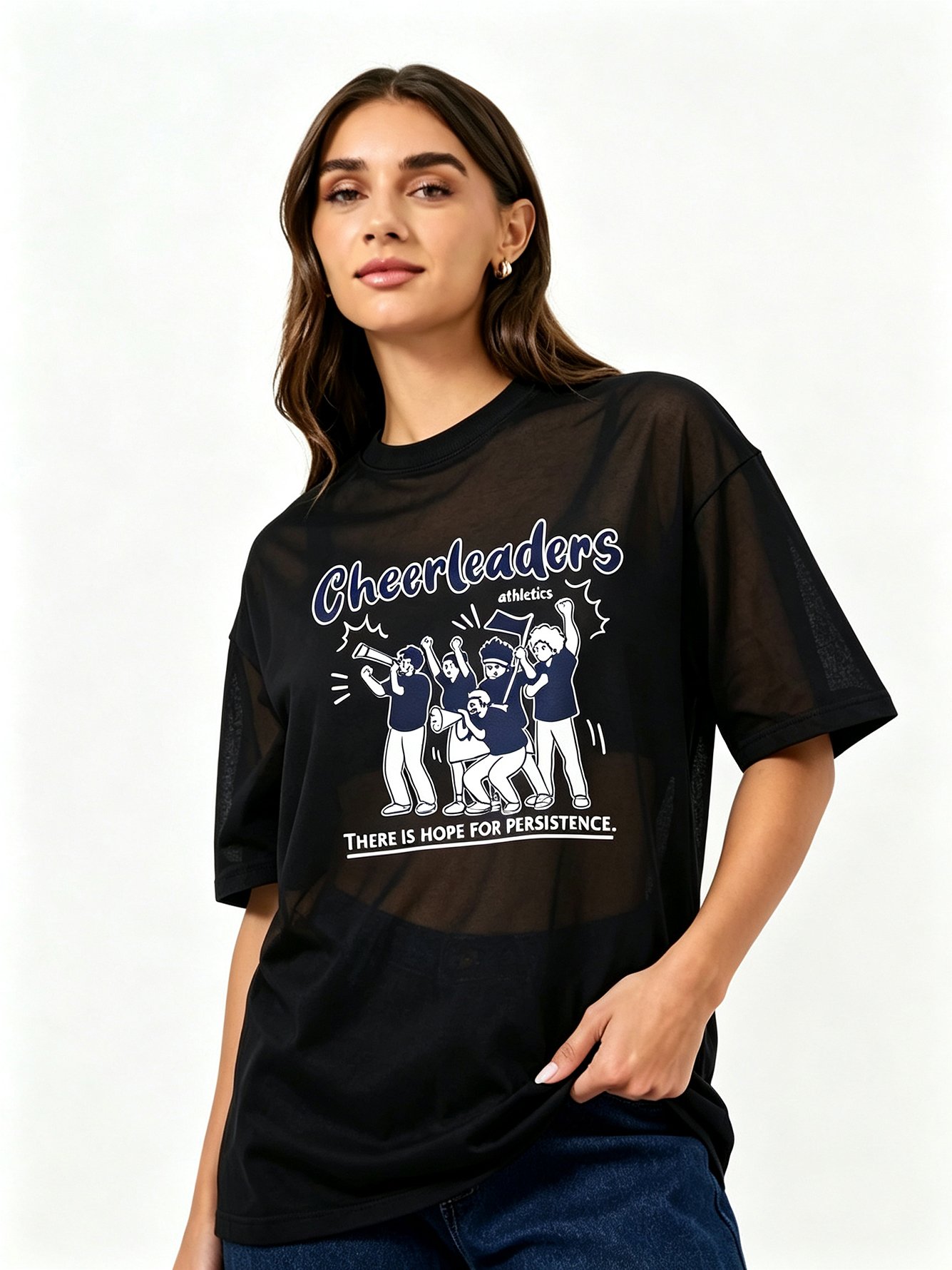 Black Printed Round Neck Regular T-Shirt