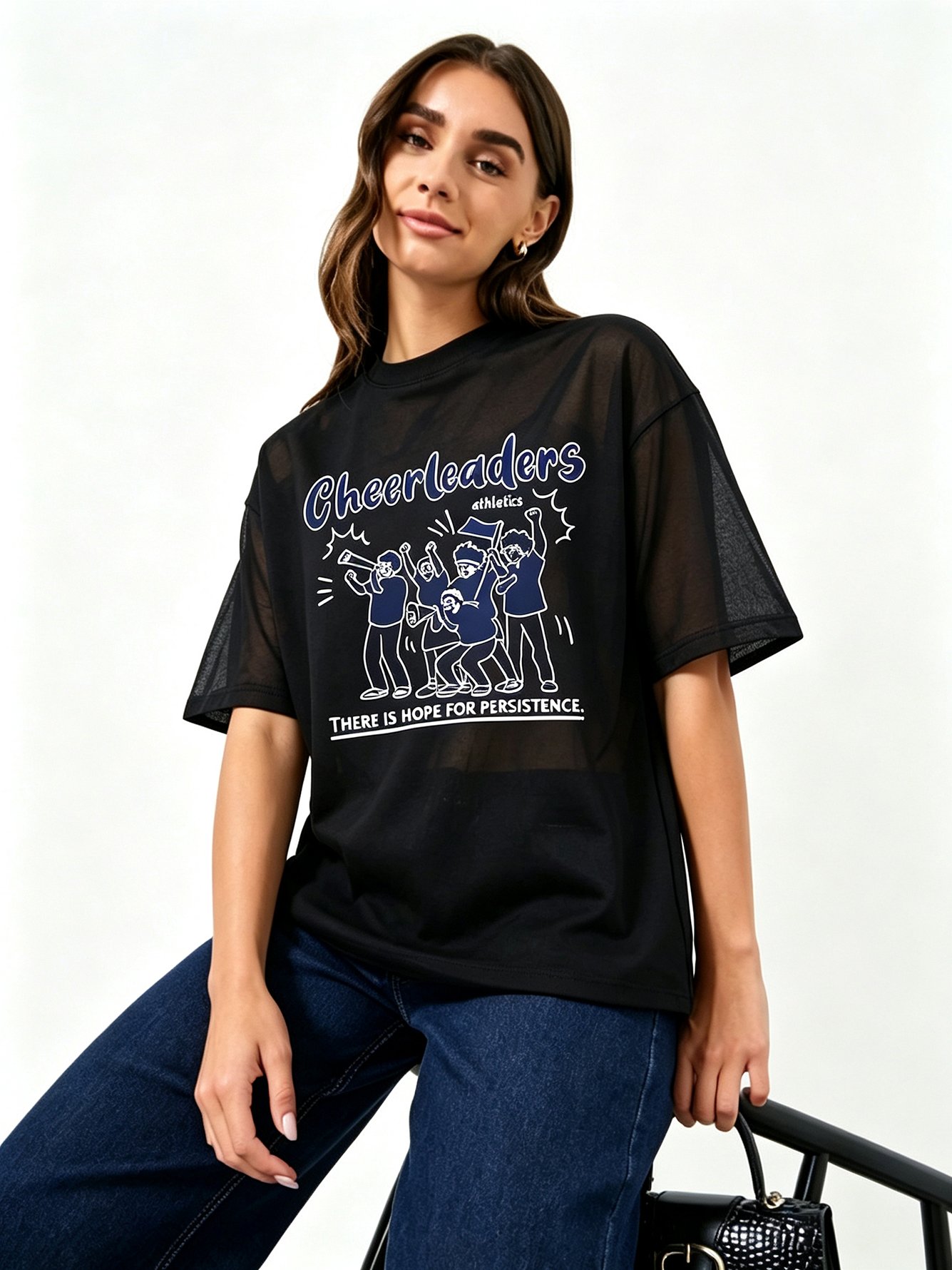 Black Printed Round Neck Regular T-Shirt