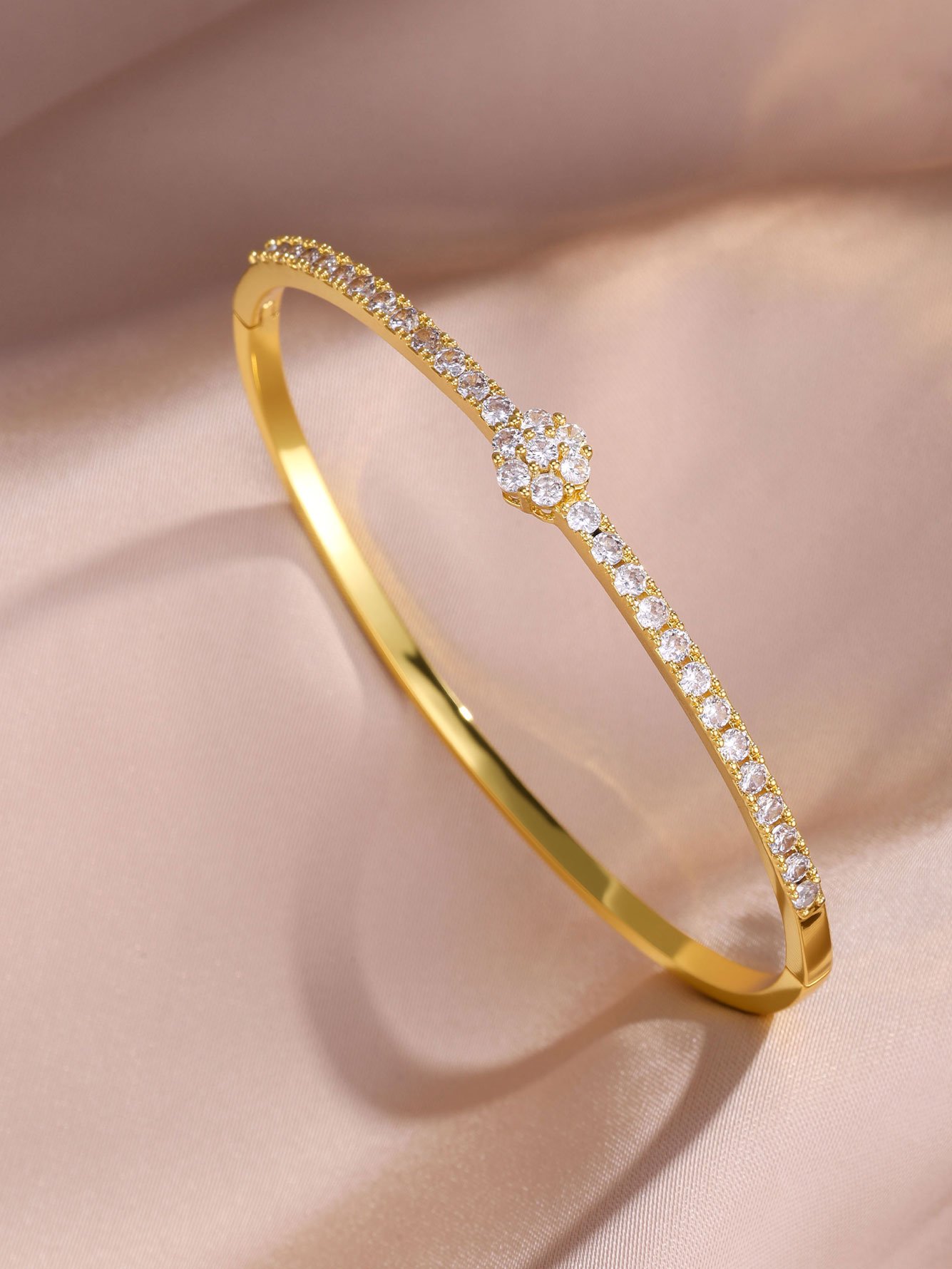 Set of 2 - Embellished Ring and Cuff Bracelet Jewelry Set