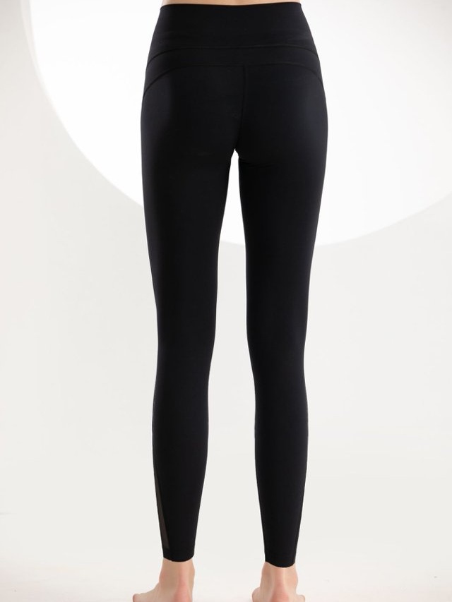 Black Mesh Panel Active Leggings
