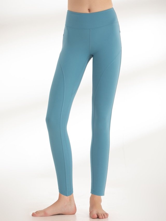 Blue Solid Activewear Leggings