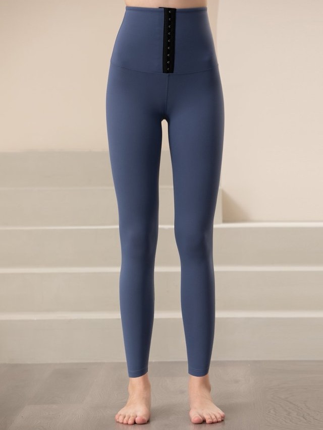 Medium Blue High-Waist Tummy Control Leggings