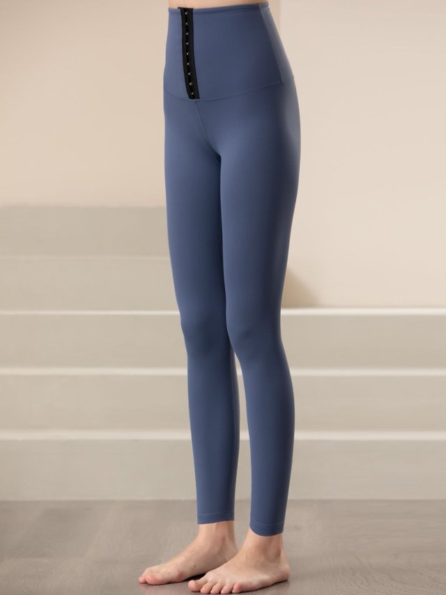 Medium Blue High-Waist Tummy Control Leggings