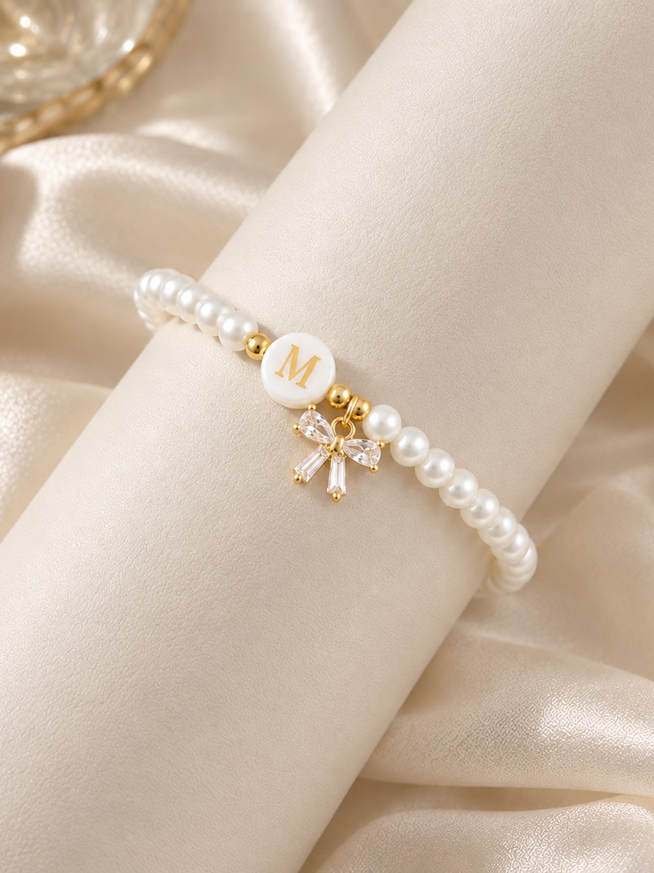 White Faux Pearl Bracelet