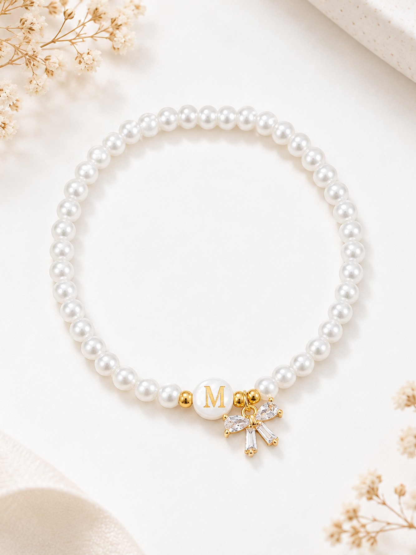 White Faux Pearl Bracelet