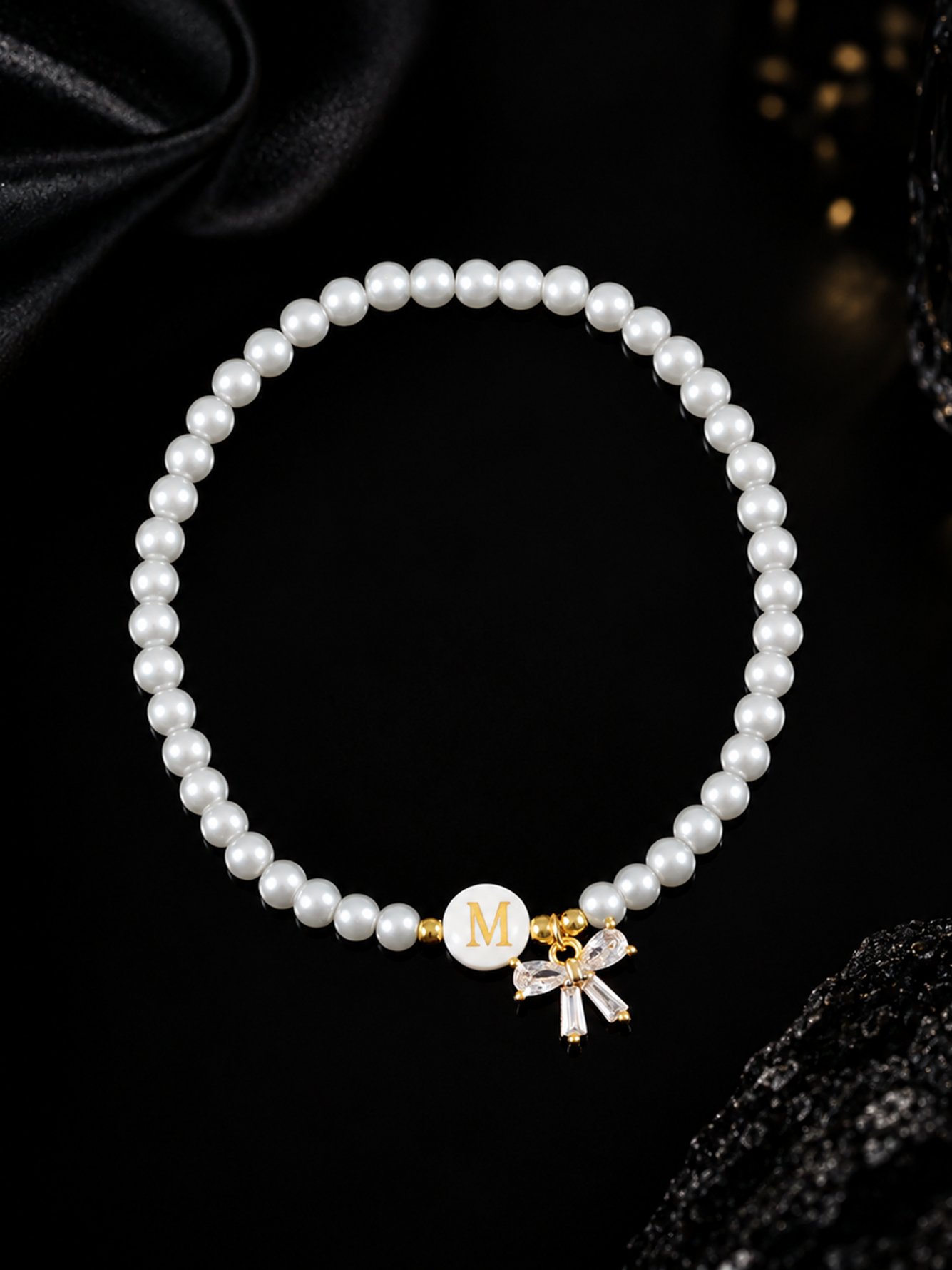 White Faux Pearl Bracelet
