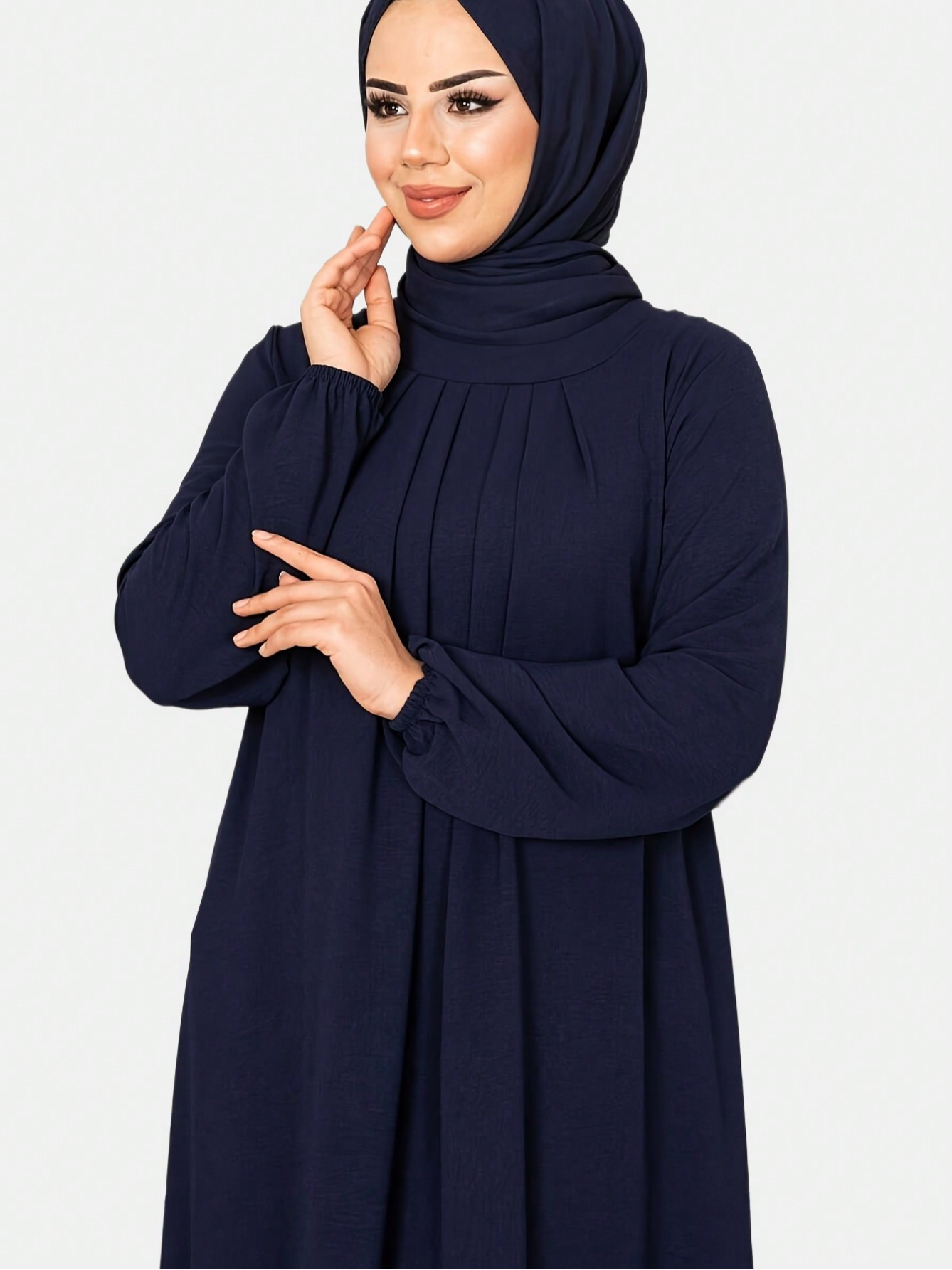 Navy Blue Solid Abaya