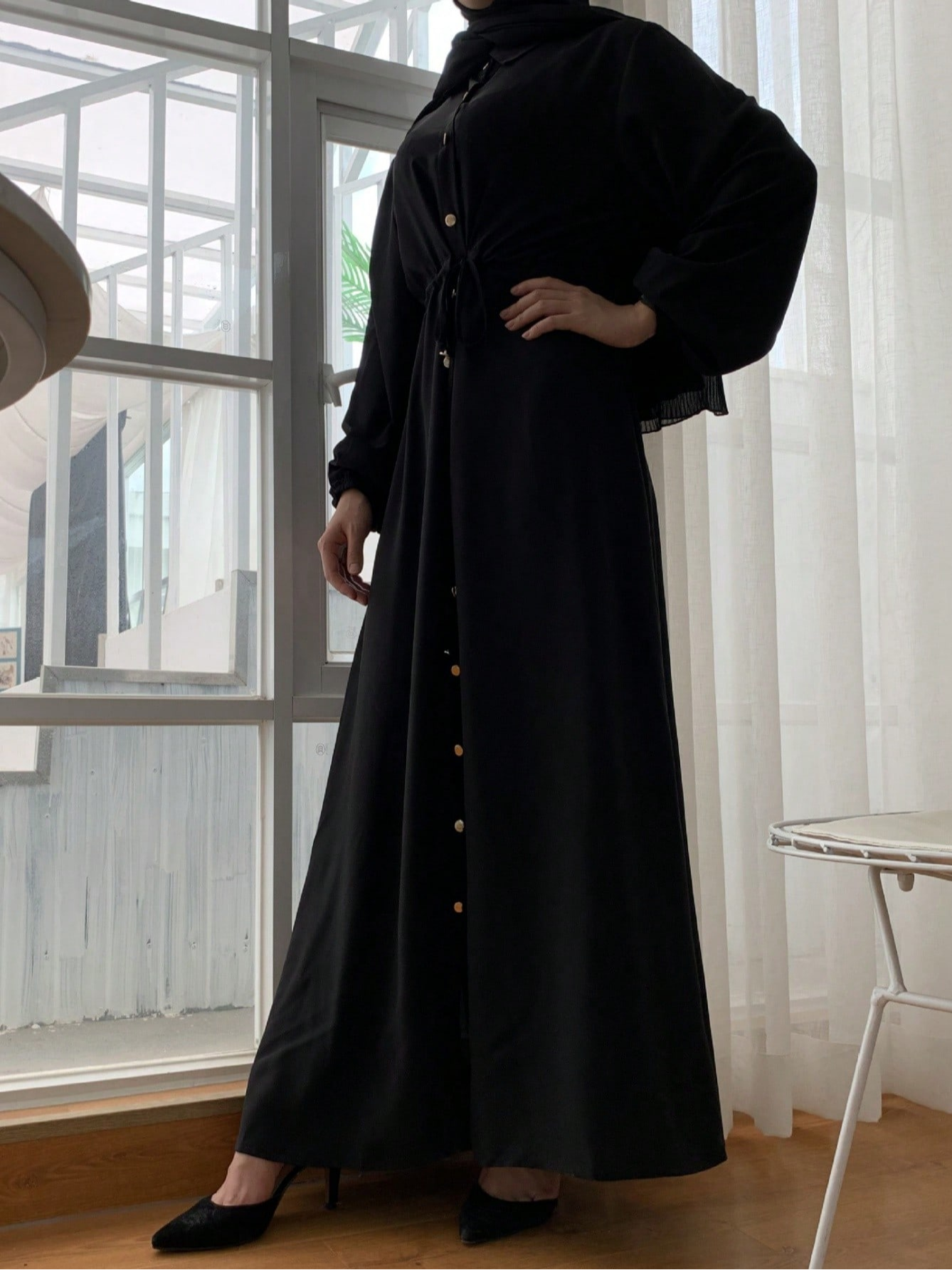 Black Solid Abaya