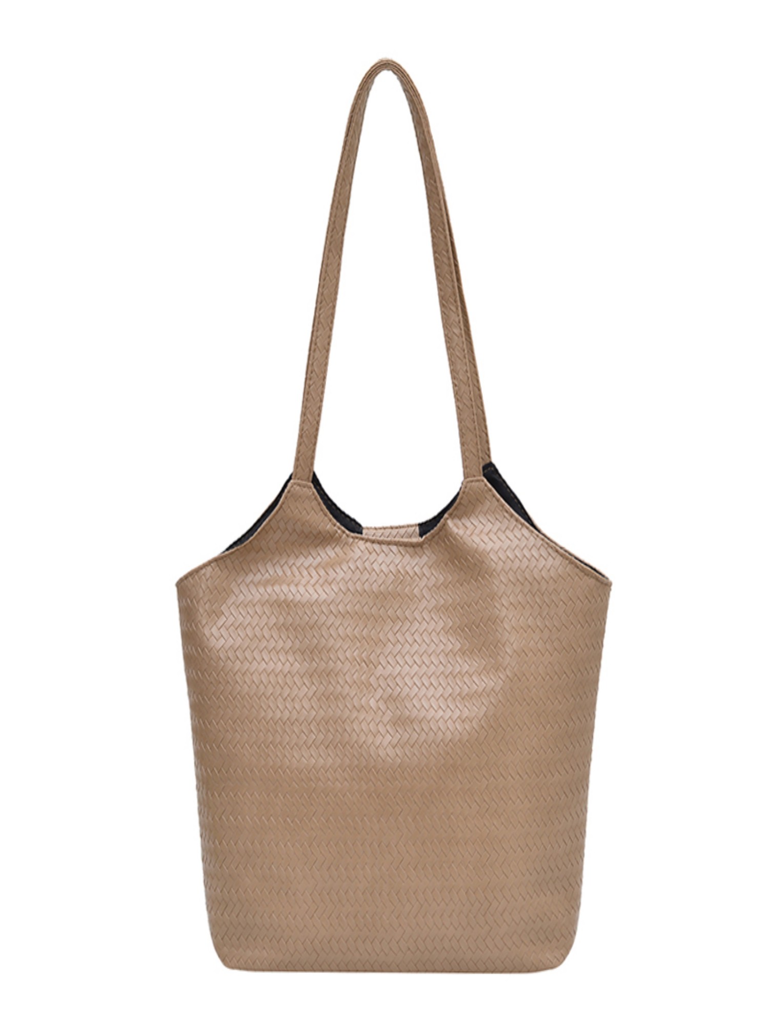 Khaki Texture Shoulder Bag with Magnetic