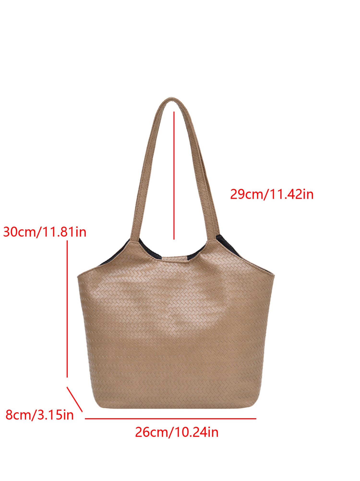Khaki Texture Shoulder Bag with Magnetic