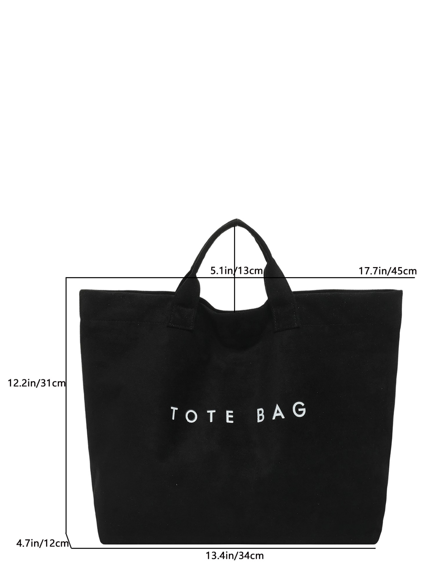 Black Slogan Tote