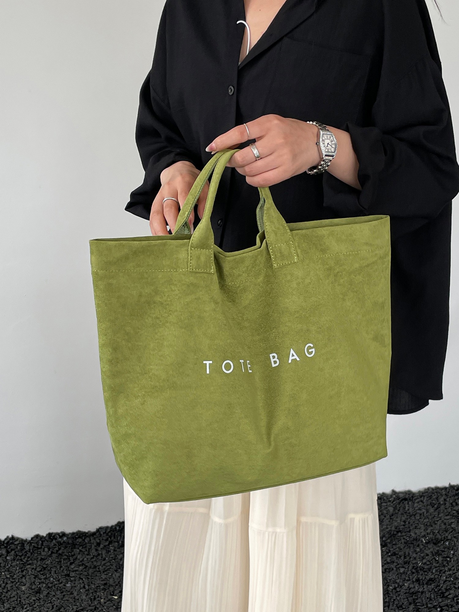 Green Solid Tote