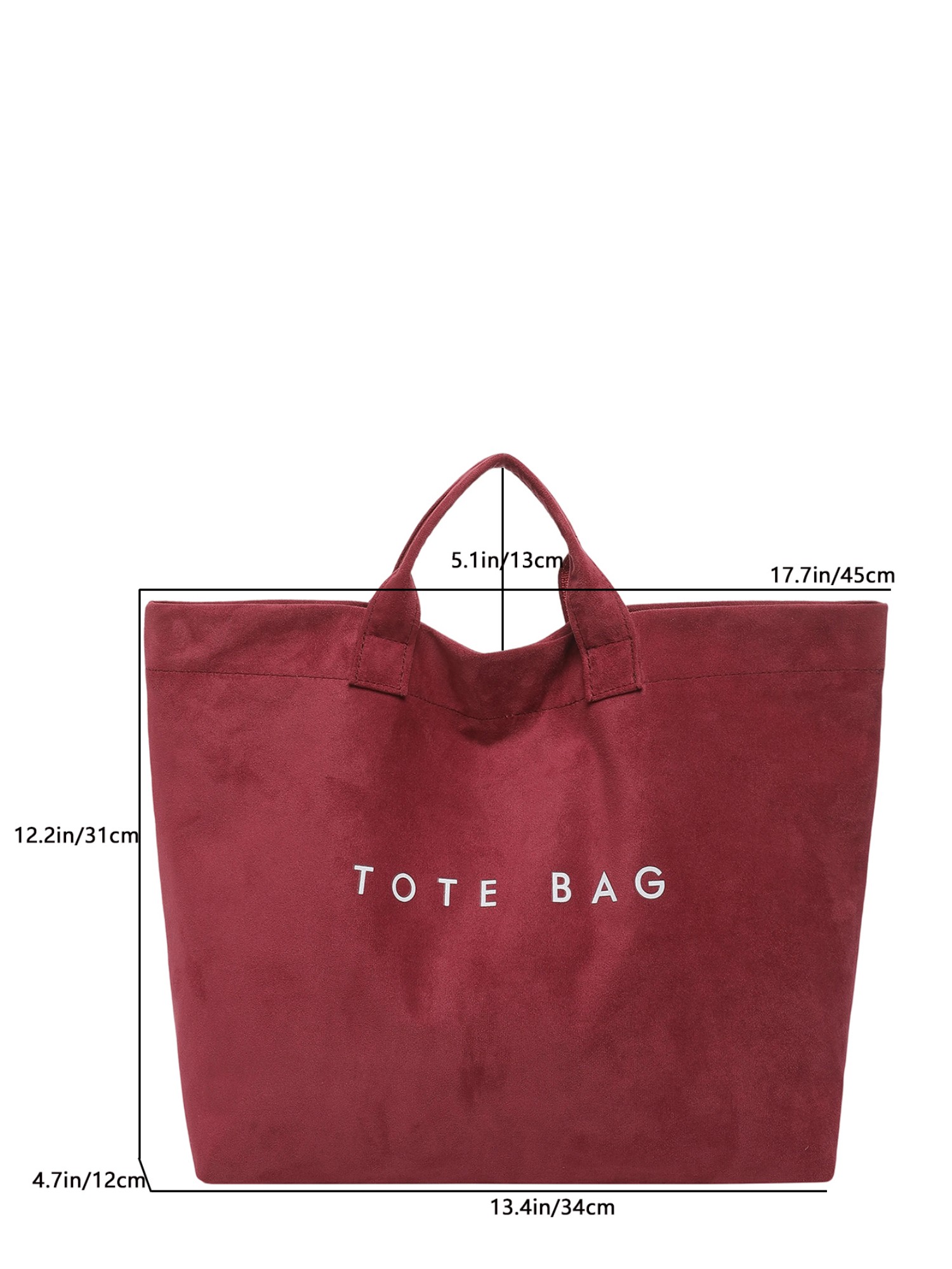 Burgundy Solid Tote with Open