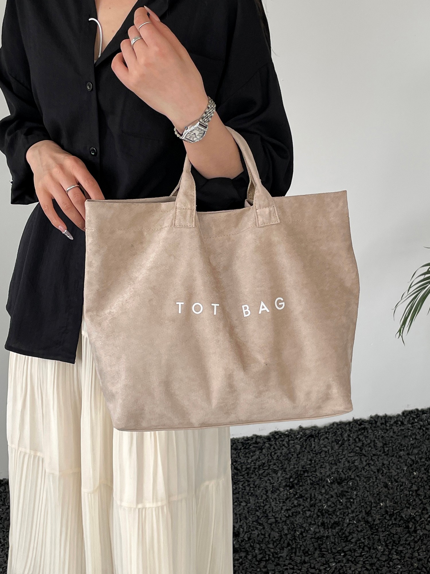 Khaki Slogan Tote