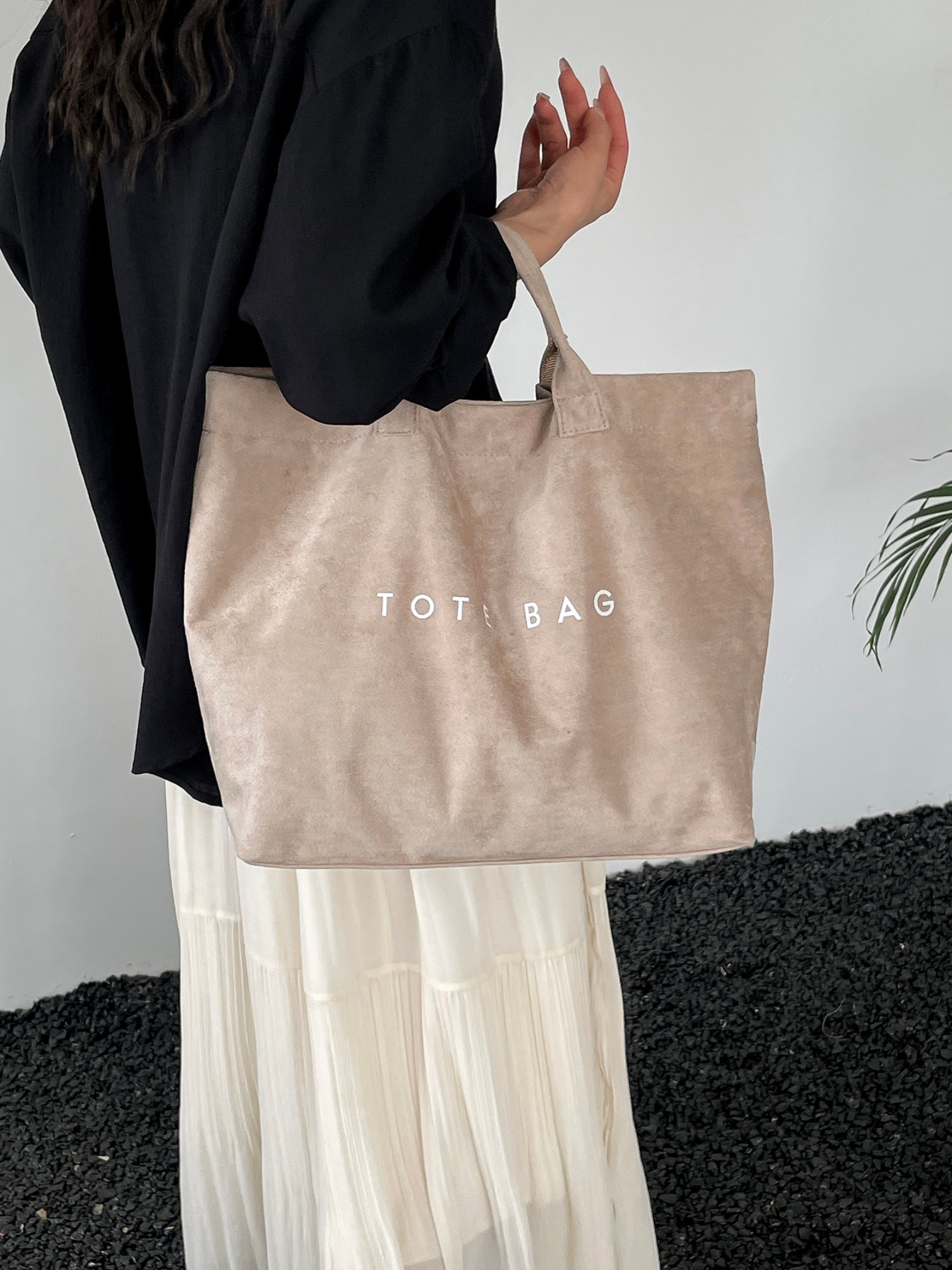Khaki Slogan Tote