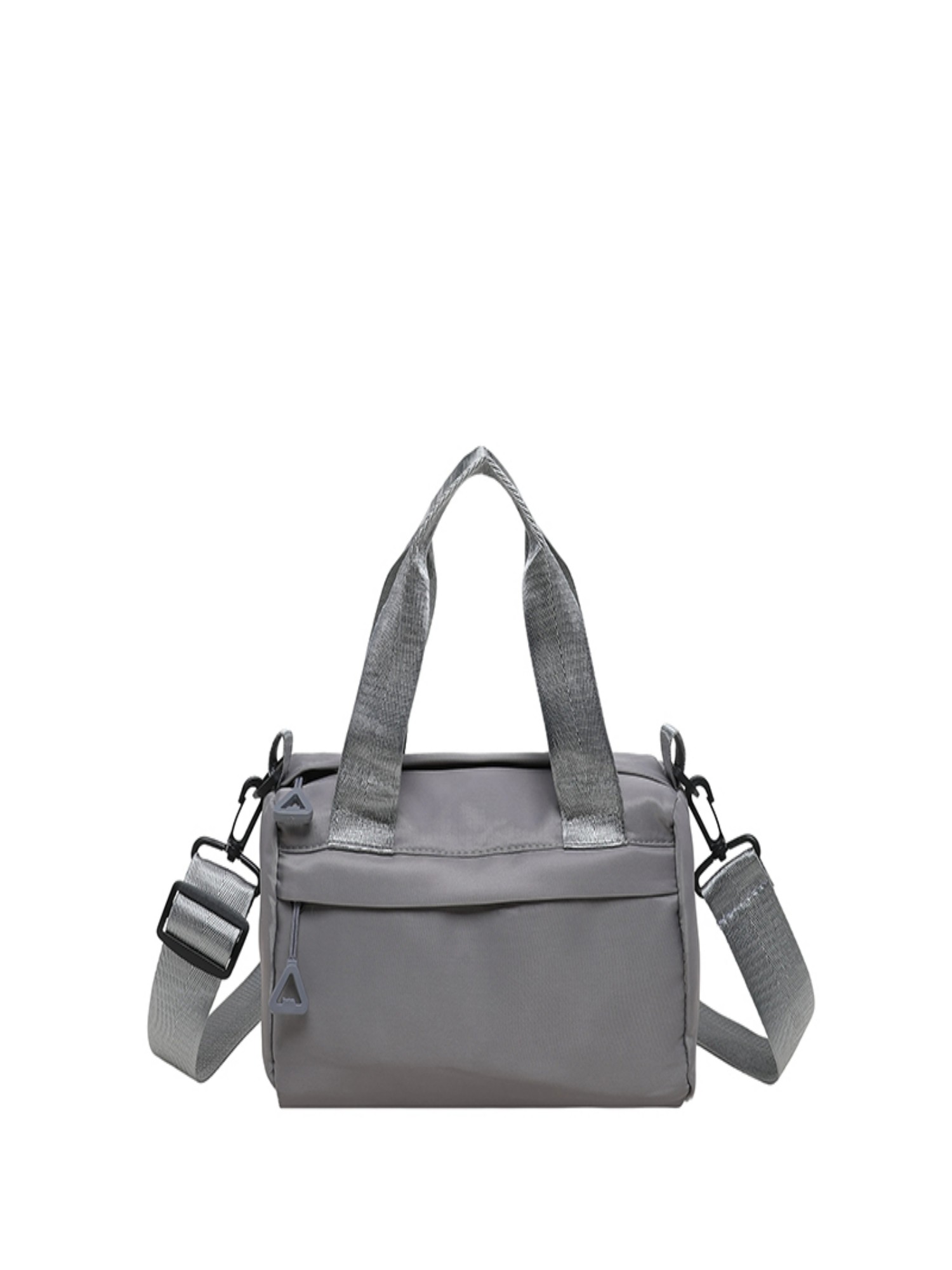 Grey Solid Shoulder Bag with Zip