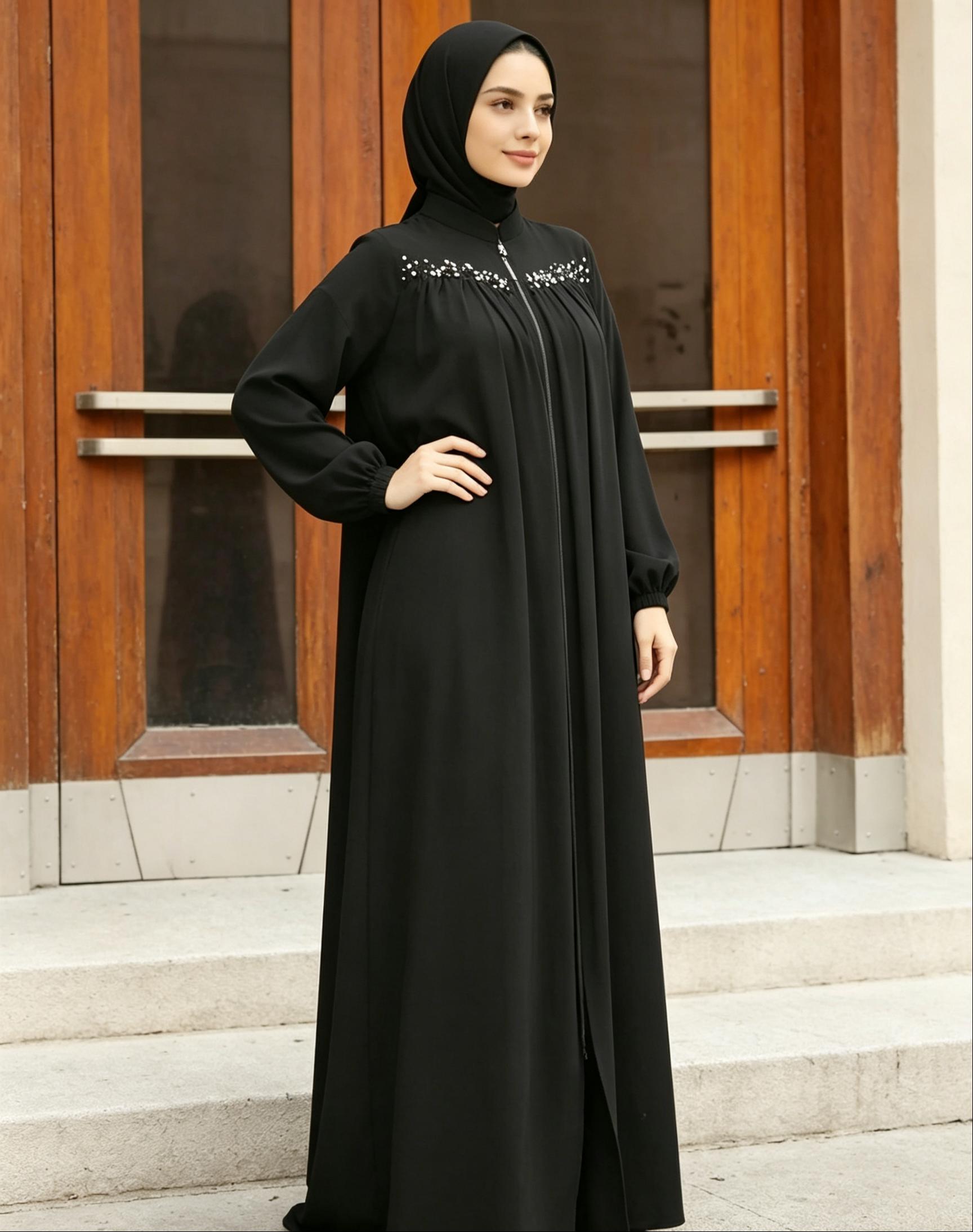 Black Solid Abaya