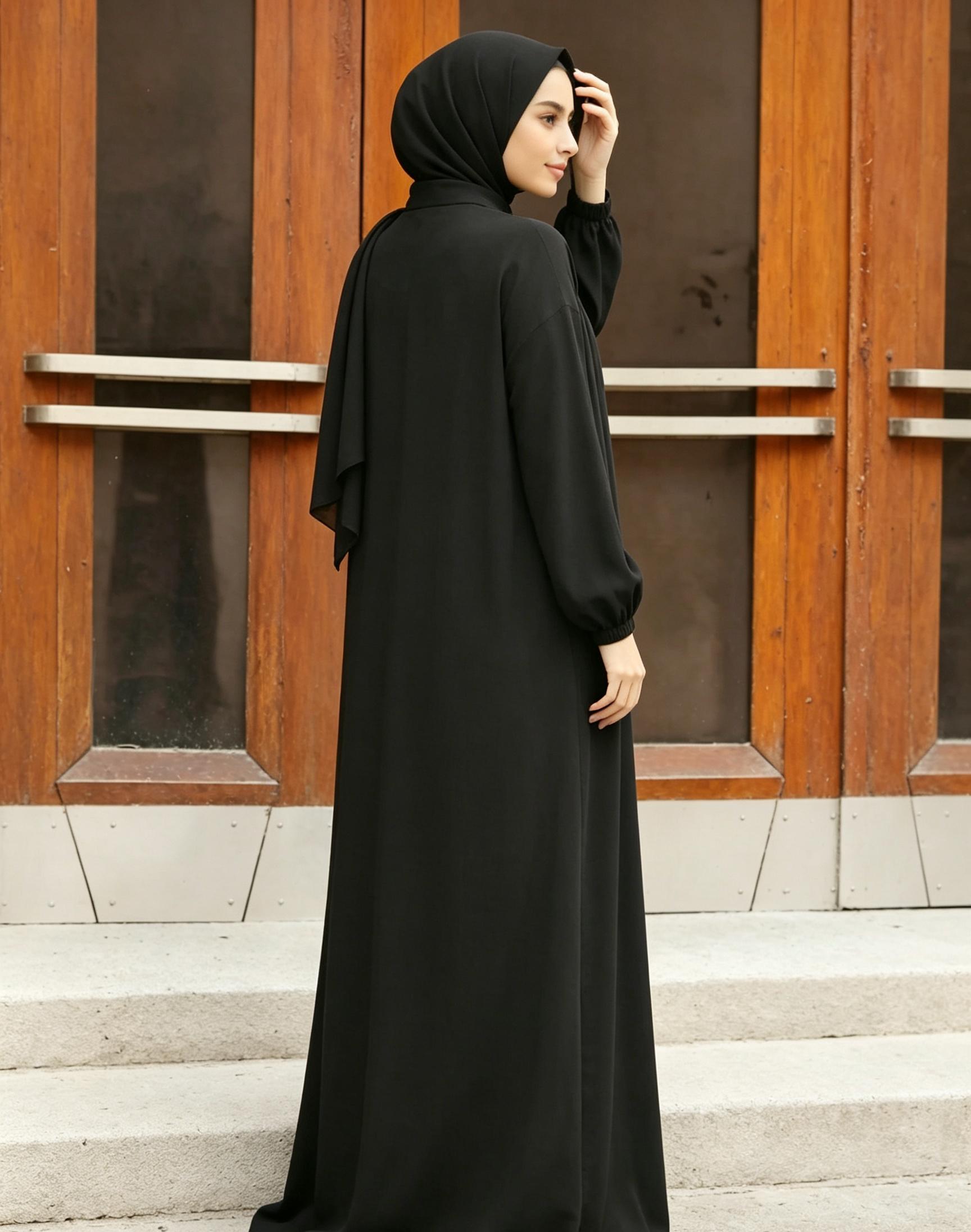 Black Solid Abaya