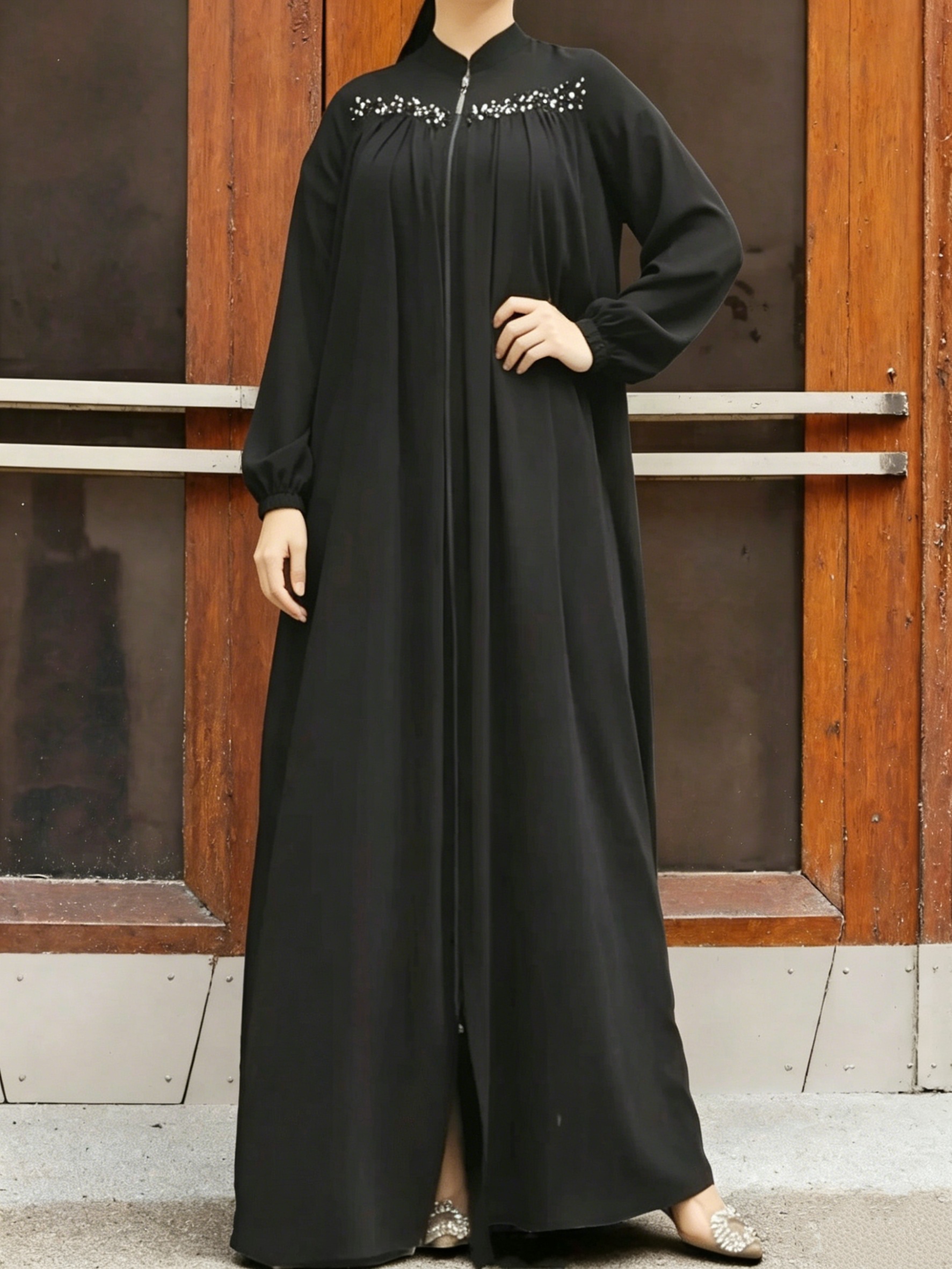 Black Solid Abaya