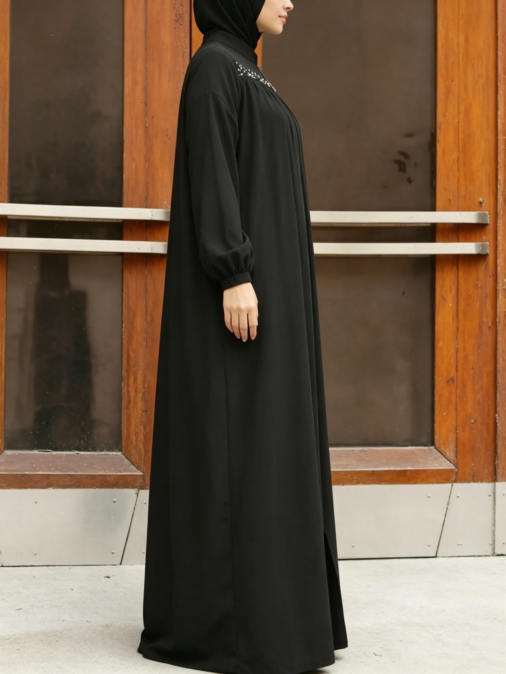 Black Solid Abaya