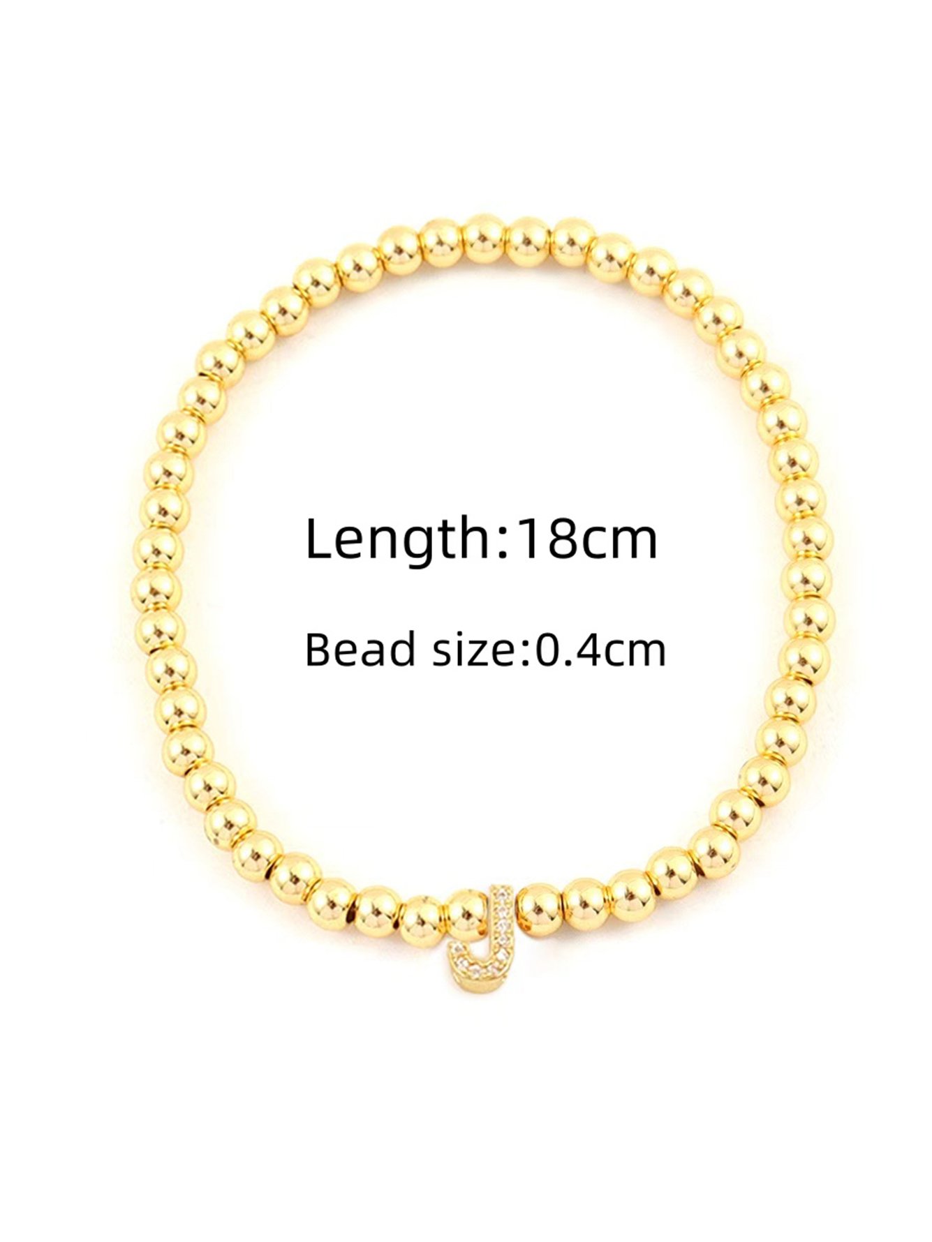 Golden Beaded Initial Bracelet
