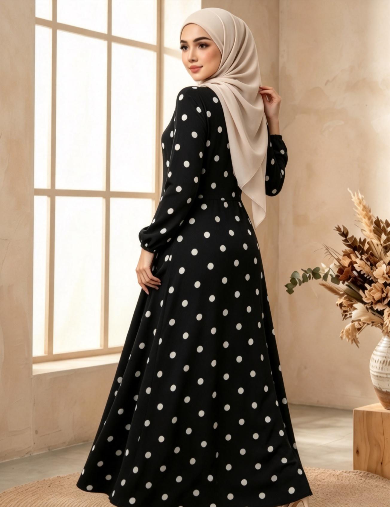 Black Printed Jalabiya