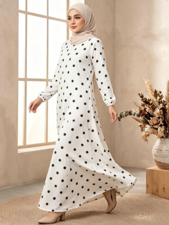 White Printed Jalabiya