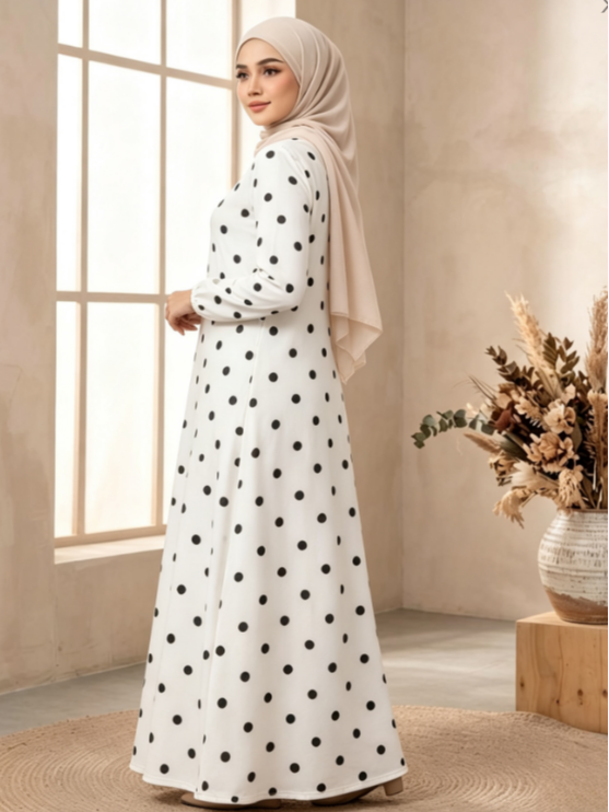 White Printed Jalabiya