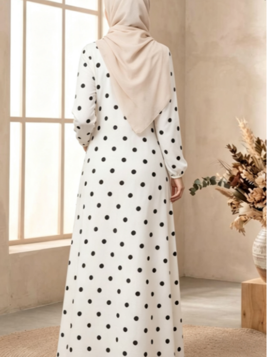 White Printed Jalabiya