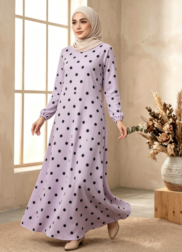 Purple Printed Jalabiya